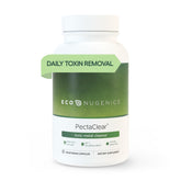 EcoNugenics PectaClear capsules close-up for toxin-binding detox support.