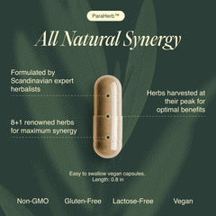 Ecosh ParaHerb bottle dispense shot illustrating convenient daily dosing