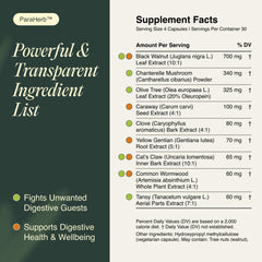 Ecosh ParaHerb ingredients collection highlights herbal blend for comprehensive gut health support