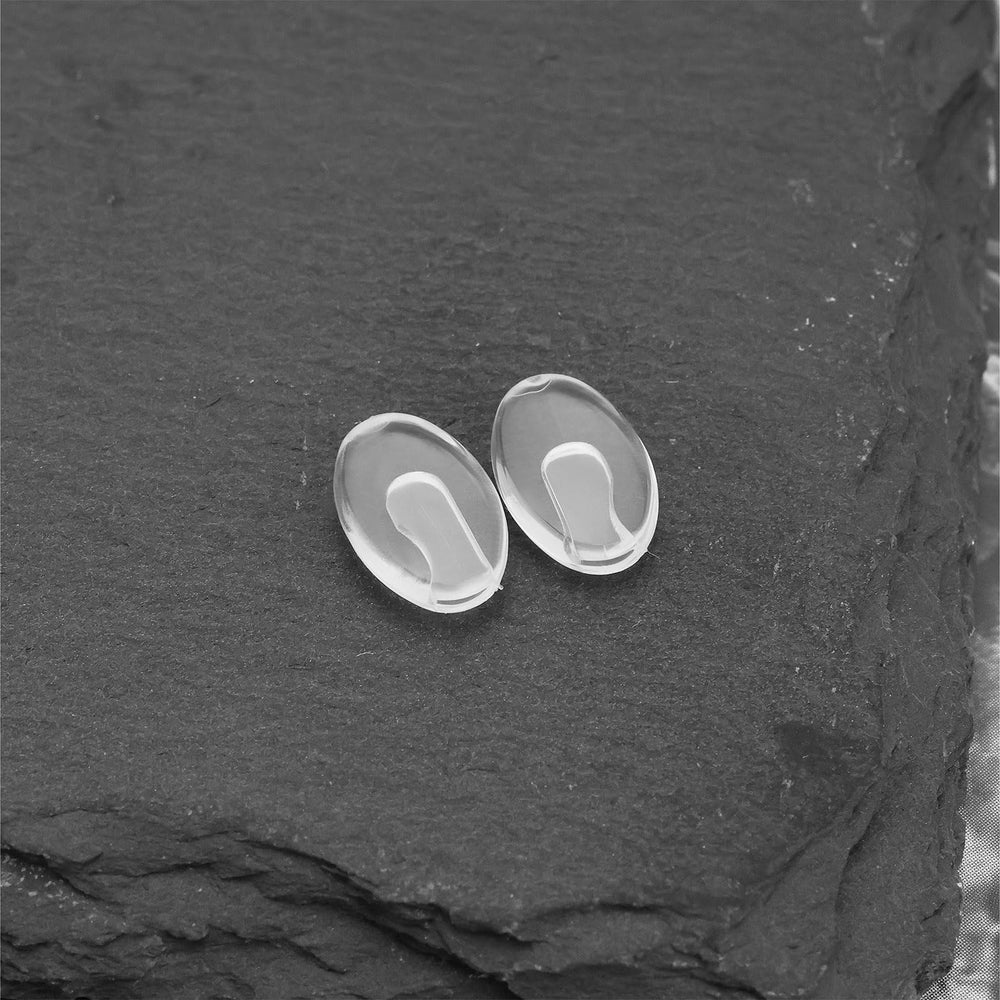 Close-up of silicone nose pads for Silhouette rimless eyewear