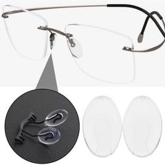 Installation of insert nose pads on rimless glasses