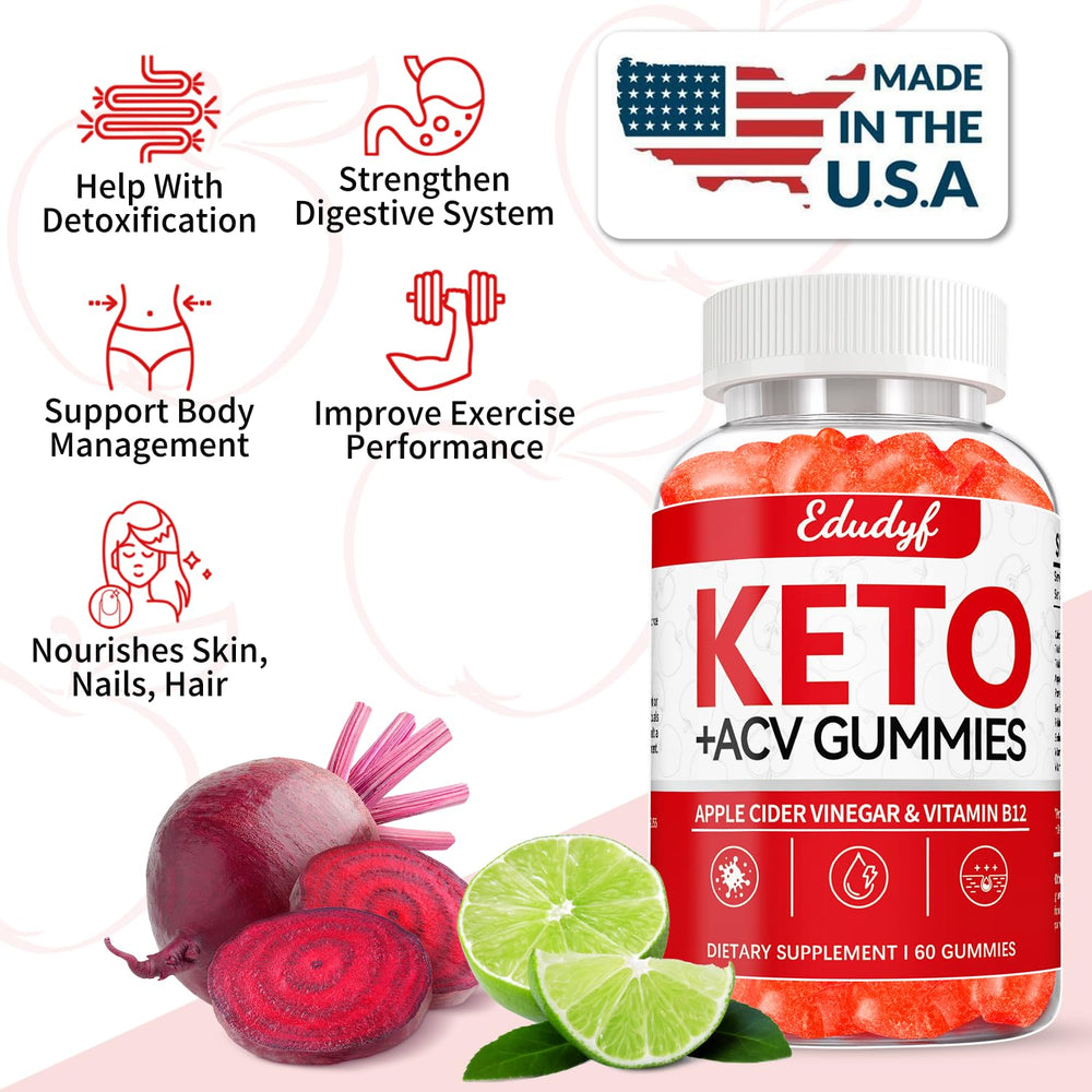 EDUDYF Keto ACV Gummies lemon honey sea salt flavor close-up for tasty keto snacking