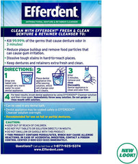 Efferdent cleaning tablets for retainers and dentures