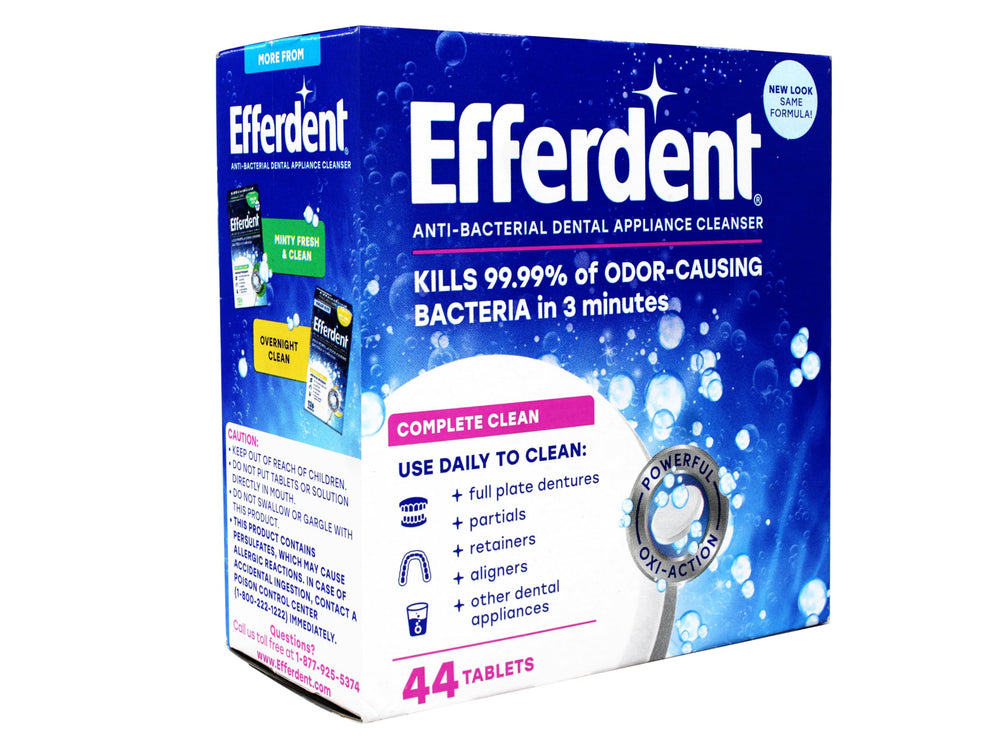 Efferdent Complete Clean 44-count tablet bottle for six-pack