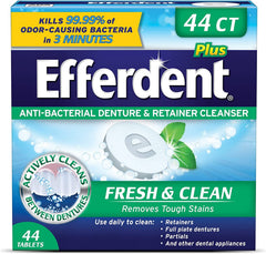 Bottle of Efferdent Minty Fresh & Clean tablets