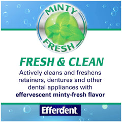 Efferdent Plus Mint denture cleanser box with 90 tablets