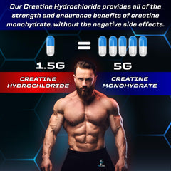 Back view of eFlow Creatine Capsules bottle with supplement facts