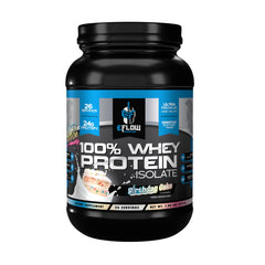 eflow nutrition birthday cake whey isolate jar illustrating lactose-free recovery support