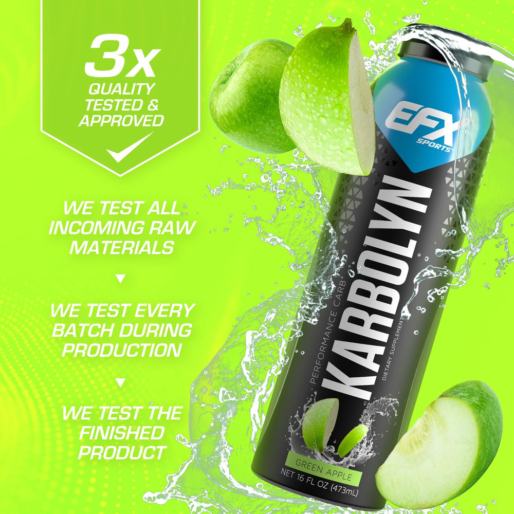 EFX Sports Karbolyn mixed in water glass offering fast-absorbing hydration