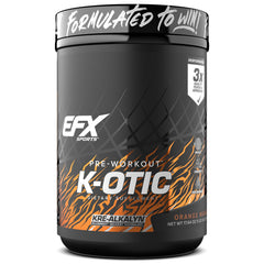 EFX Sports K-OTIC Pre Workout Orange Mango bottle – front view