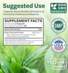 Lifestyle image showing daily use of EGCG Green Tea Extract capsules