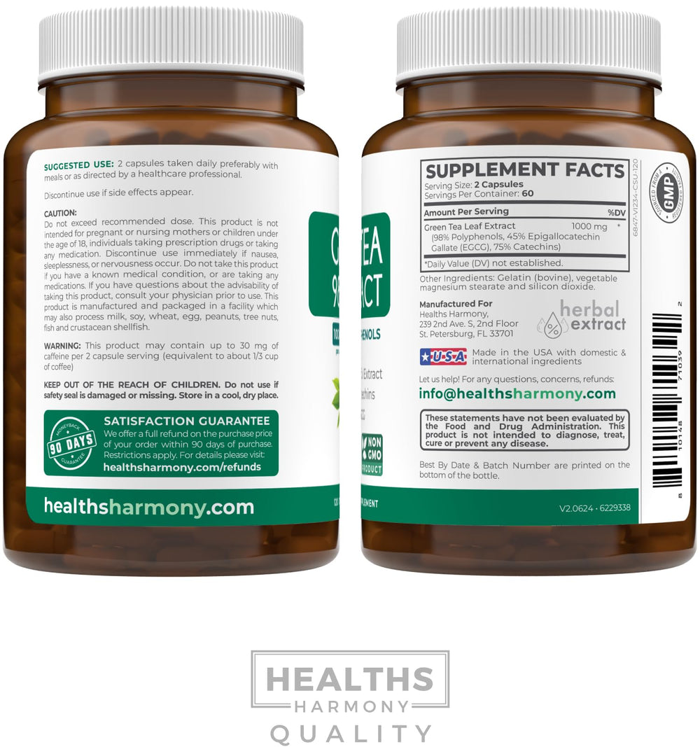 Ingredient overview card for EGCG Green Tea Extract capsules