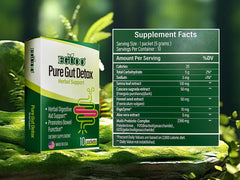 EGUOO Pure Gut Detox probiotic blend supports friendly gut microflora.