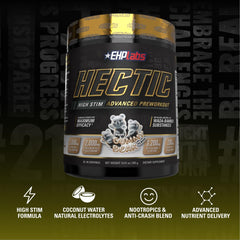 EHP Labs HECTIC graphic demonstrates energy and focus during workouts