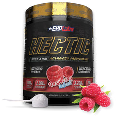 EHP Labs Hectic Raspberry Refresh bottle ready for intense workouts and hydration on demand.