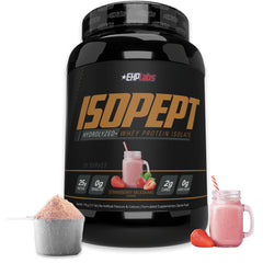 EHPlabs IsoPept bottle shows hydrolyzed whey for fast post-workout fueling