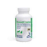 Box front of Eicosa3FF SnipCaps Omega-3 Free Fatty Acid Capsules for Dogs and Cats, small size, 120 count