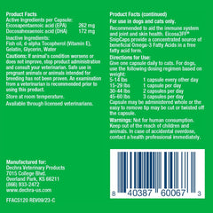 Close up of Eicosa3FF SnipCaps Omega-3 Free Fatty Acid Capsules for dogs and cats