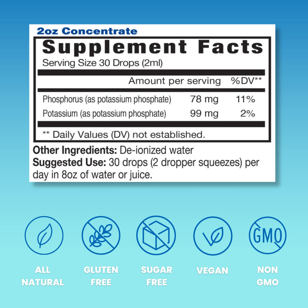 Made in USA badge on Eidon Ionic Minerals Phosphorus Drops packaging