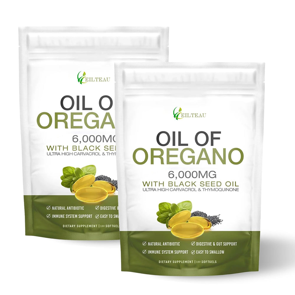 Hero image: EILTEAU Oil of Oregano with Black Seed Oil capsules 6000mg