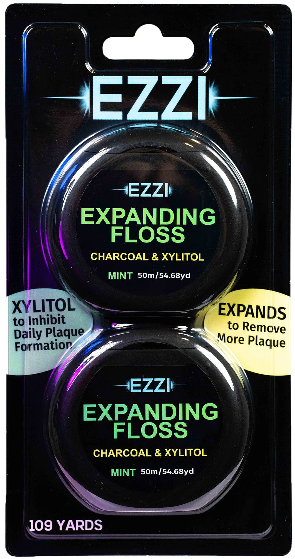 EZZI Woven Expanding Dental Floss Mint packaging