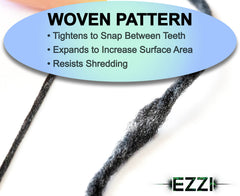 Close-up of woven expanding floss fibers