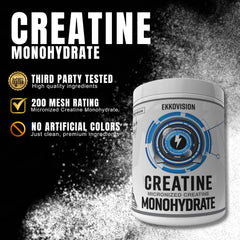 Micronized creatine monohydrate powder designed for easy mixing