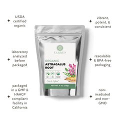 Dried astragalus root pieces ready for packaging