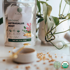 Huang Qi tea packaging with product label