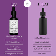 Two-ounce Elderlane Elderberry Drops bottle on a clean surface