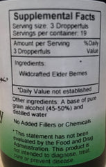 Close-up of Dr. Christopher Elderberry Extract 2 oz label
