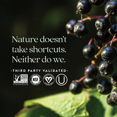 Gluten free and kosher certifications on Elderberry Force