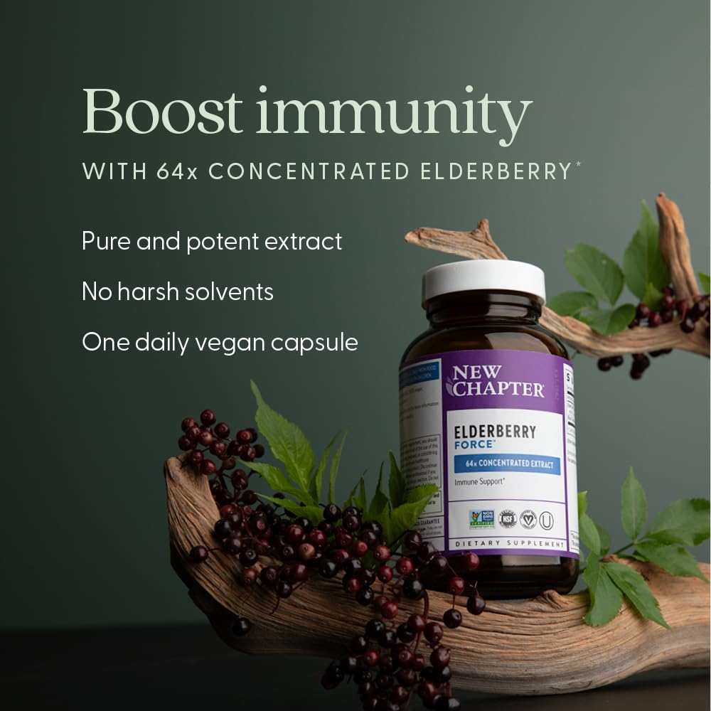 Non-GMO Project Verified seal on Elderberry Force packaging