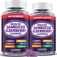 Bottle of elderberry immune support gummies (140-count)