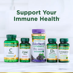 Non-GMO and gluten-free Nature's Bounty Elderberry Gummies packaging