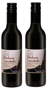 Two 12.5 fl oz Wyldewood Elderberry Juice Concentrate bottles in a 2-pack