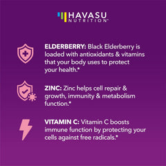Close-up of berry-flavored elderberry gummies