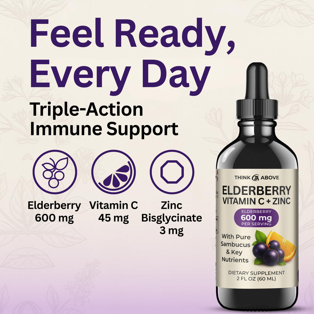 Close-up of the Elderberry Liquid Drops bottle label