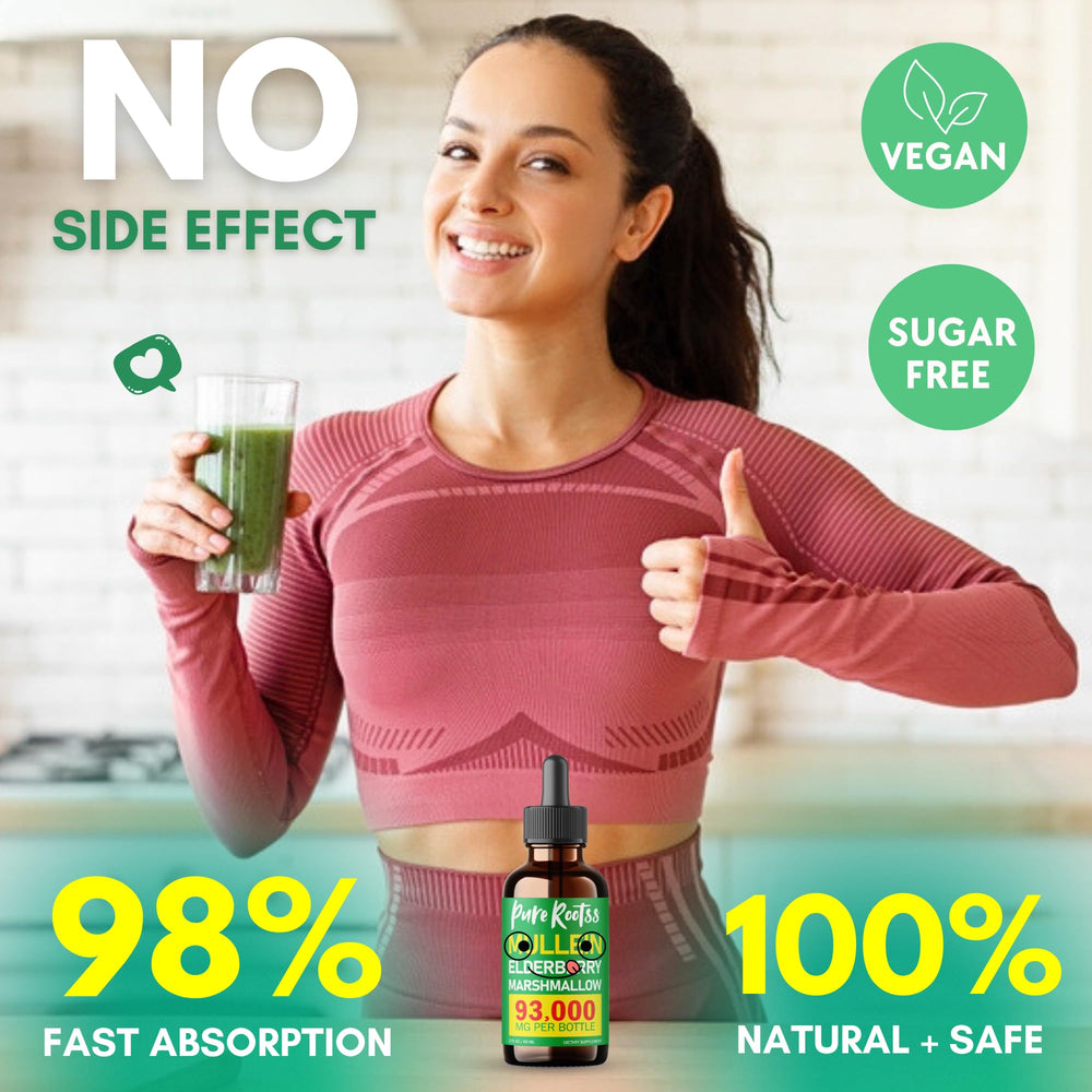 Illustration of elderberry, marshmallow root, and quercetin ingredients