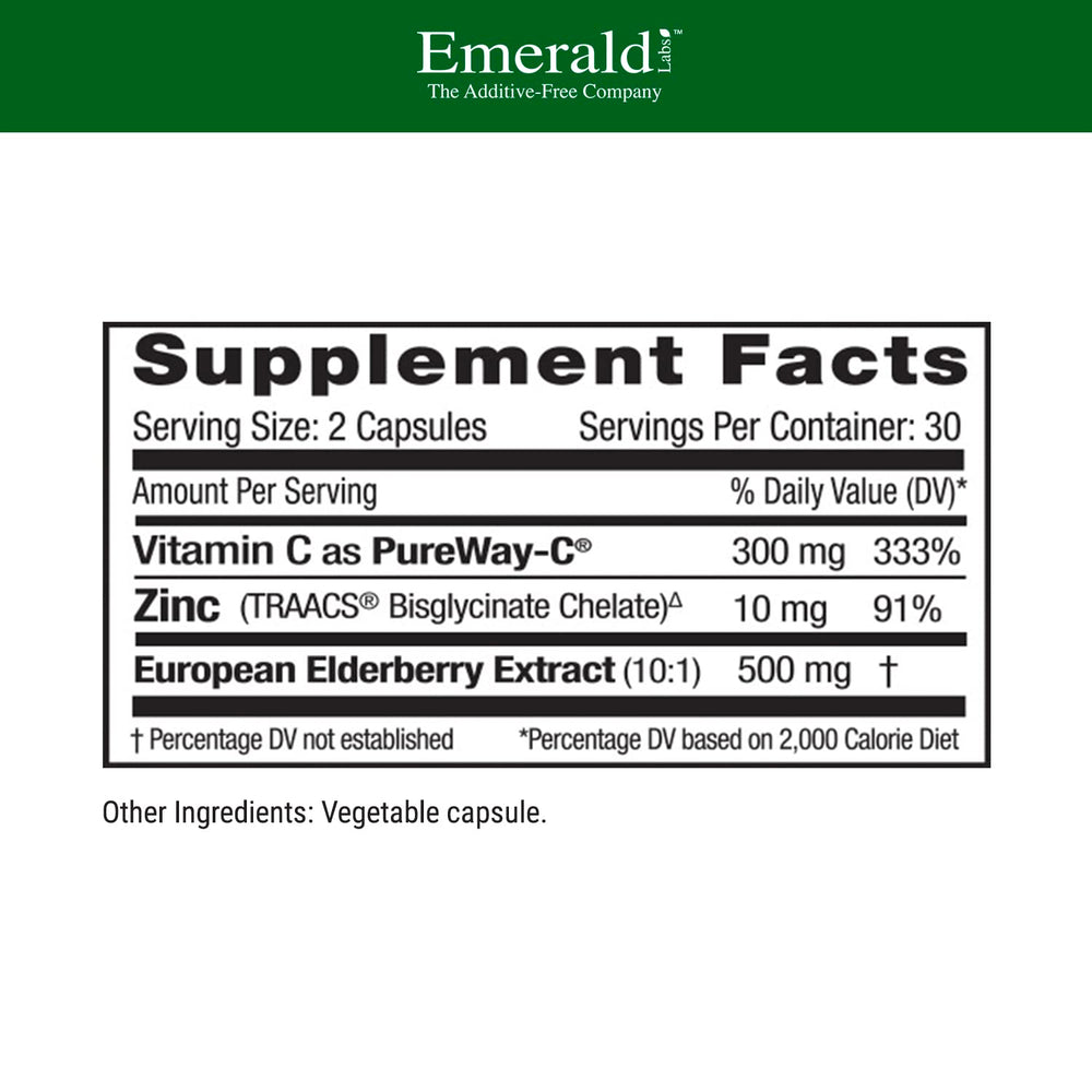 Serving size with European elderberry extract ingredients
