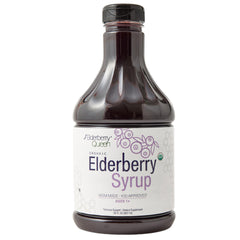 Front view of Elderberry Queen Organic Elderberry Syrup 30 oz bottle