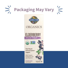 Back label showing ingredients for Elderberry Immune Syrup