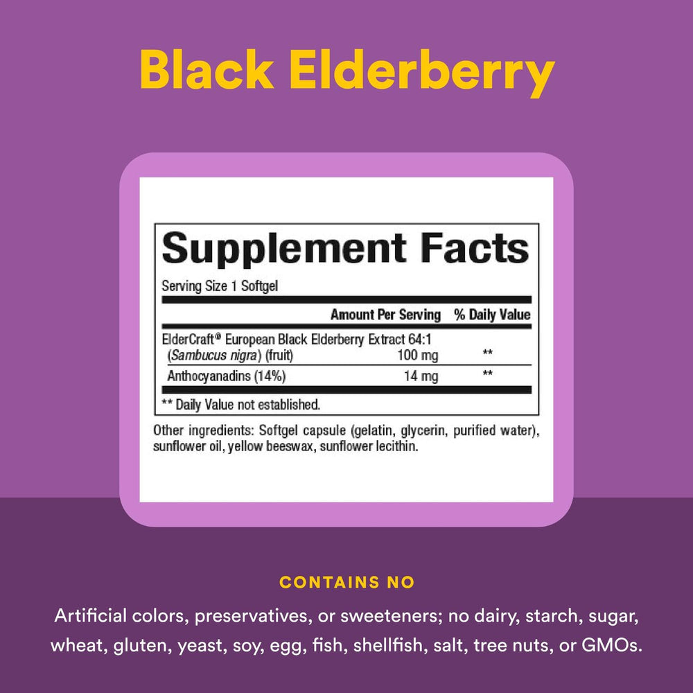 ElderCraft European Black Elderberry Extract label