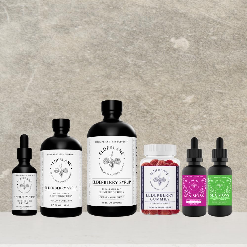 Family-friendly Elderlane Elderberry Syrup packaging
