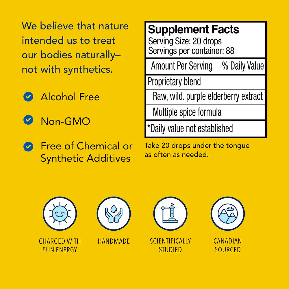 Raw cold-pressed Elderol elderberry extract