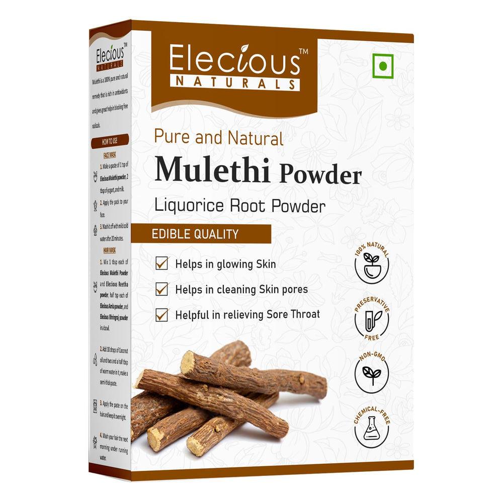 Elecious Mulethi Powder 200g for face, hair and skin