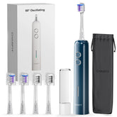 Electric toothbrush showing Bass technique angle options