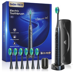 Electric toothbrush black front view