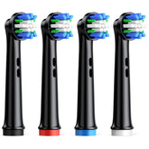Electric Toothbrush Deep Clean Heads 4pc Black front view