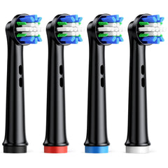 Electric Toothbrush Deep Clean Heads 4pc Black front view